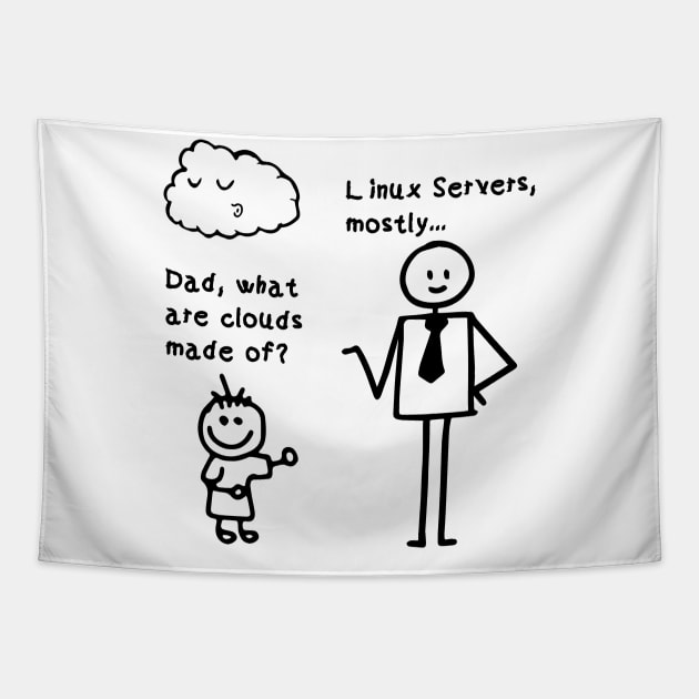 Dad what are clouds made of linux servers mostly Tapestry by Wakzs3Arts