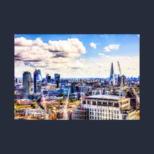 London City Canary Wharf Aerial View by tommysphotos