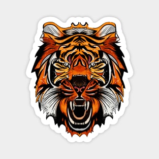 Ferocious tiger wild animal illustration Magnet