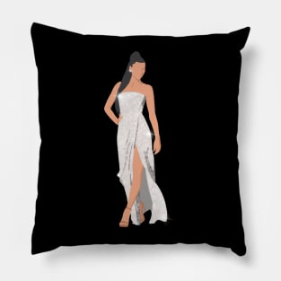 Fashion illustration- Red carpet crystal diamanté dress Pillow