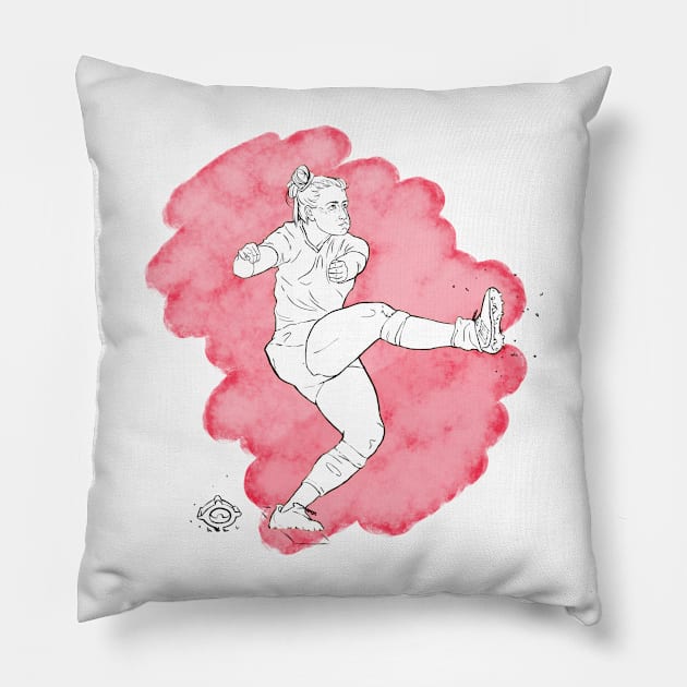 England Red Roses Rugby Player - Emily Scarratt Pillow by JodieCWells