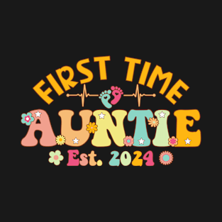 First Time Auntie 2024 Pregnancy Announcement New Auntie T-Shirt