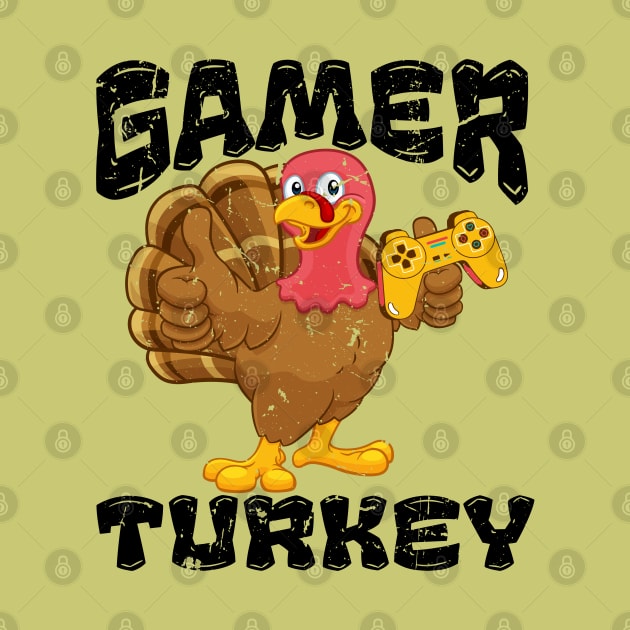 Turkey GAMER Funny Thanksgiving by Myartstor 