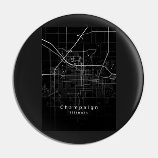 Champaign Illinois City Map dark Pin