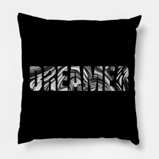 Dreamer text with Liquify effect Pillow