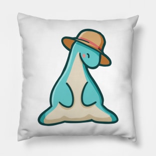 Cute long neck, Summer dino, dinosaur Pillow