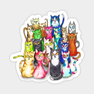 Gang of colorful cats Magnet