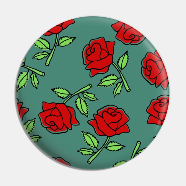 Red Roses in Alexandrite Color Pin by aybe7elf