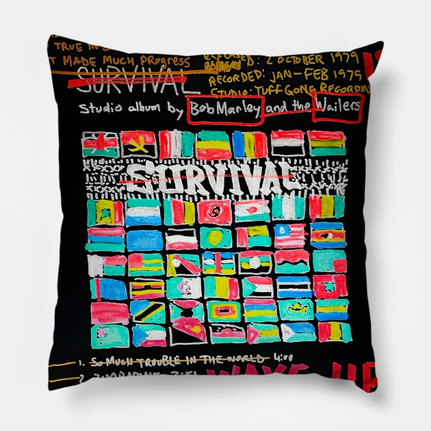 SURVIVAL Pillow by Basquiat