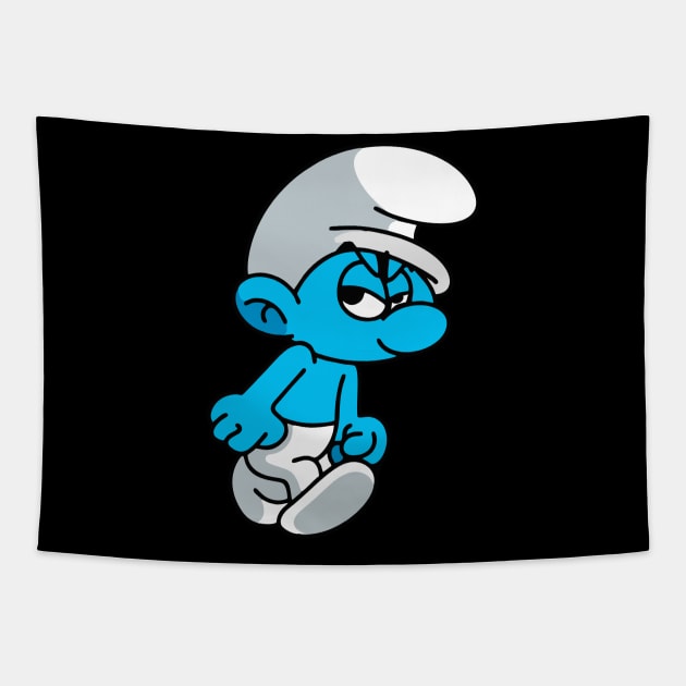 Grouchy Smurf Tapestry by The Sarah Gibs