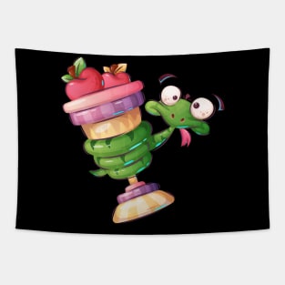 Funny Snake Cartoon Tapestry