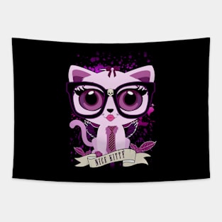 Nice Kitty - Purple Tapestry