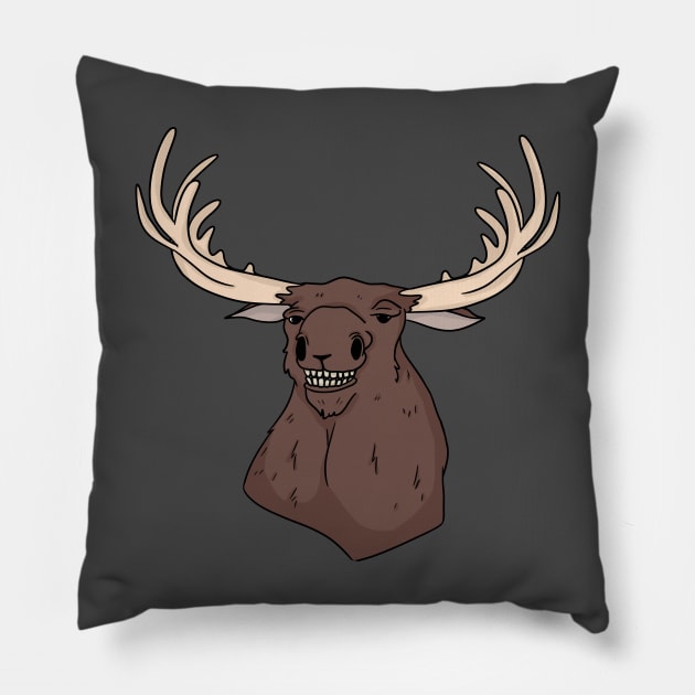 Stupid Moose Face Pillow by Midwest Magic Cleaning