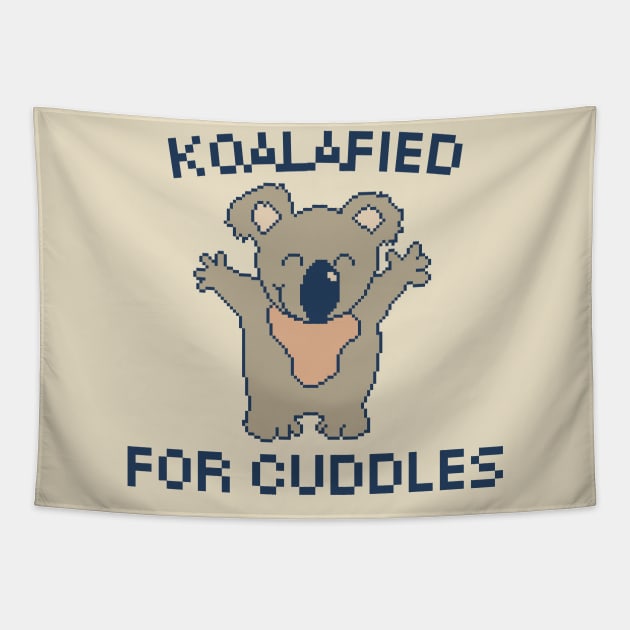 Koalafied for Cuddles, 8-Bit Pixel Art Koala Tapestry by pxlboy