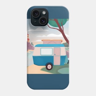 Vintage Caravan by the Sea Phone Case