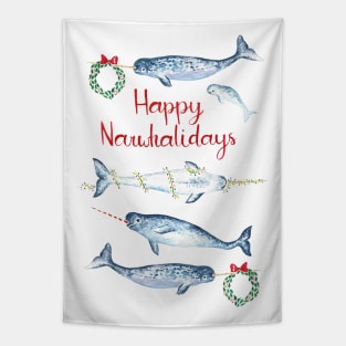 Happy Narwhalidays Tapestry