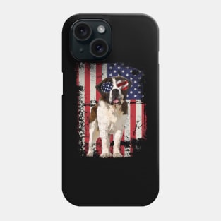 Mountain Majesty St. Bernard Dreams, Urban American Flag Phone Case