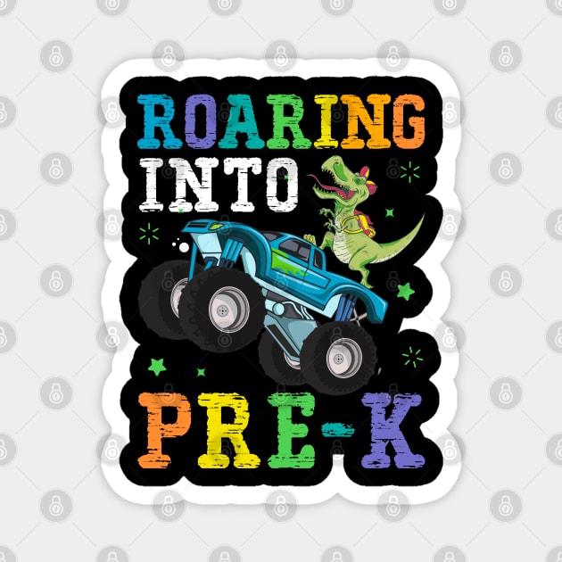 Cool Dinosaur on Truck Roaring into Pre-K Magnet by ArtedPool