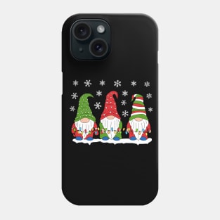 Three Gnomes with tree lights Phone Case