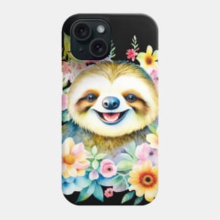 Cute Sloth watercolor Phone Case