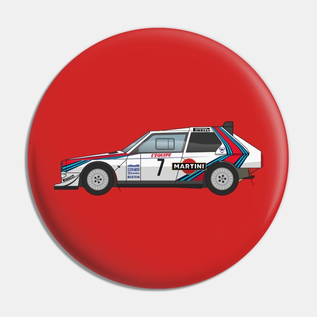 Lancia Delta Rally Martini Racing Illustration Pin by Burro Wheel