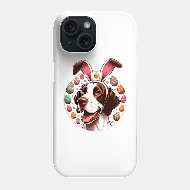 Pointer Dog Enjoys Easter with Bunny Ear Headband Phone Case by ArtRUs