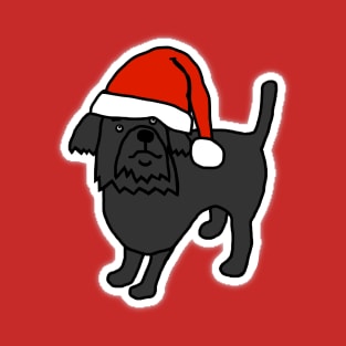 Cute Dog wearing a Santa Hat at Christmas T-Shirt