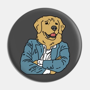 Labrador Dog Salary Man Pin