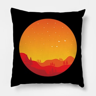 Red Nature design Pillow