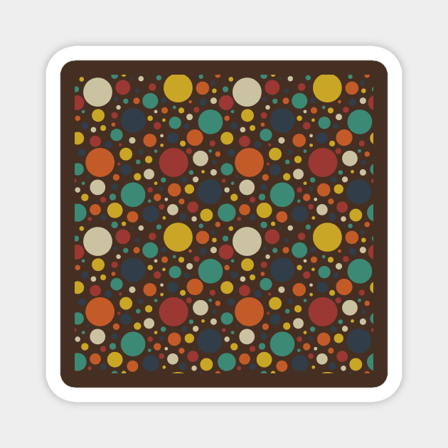 Retro Bold Colorful Circles Pattern Magnet by The WYLD Tribe