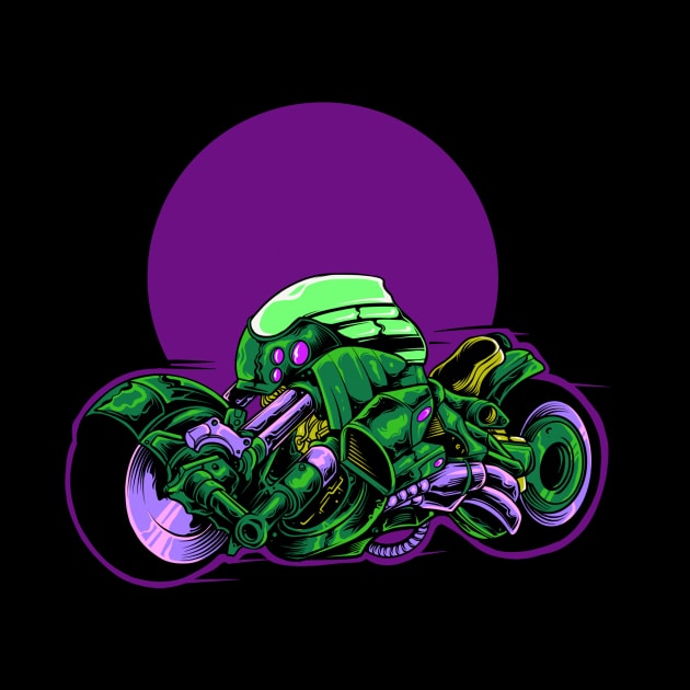 Cyberpunk Motorcycle by phsycartwork