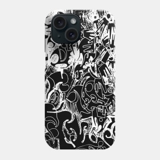 Abstract Ink Drawing #9 Black Phone Case