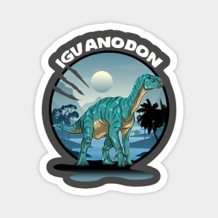 Iguanodon Dinosaur Design With Background Magnet