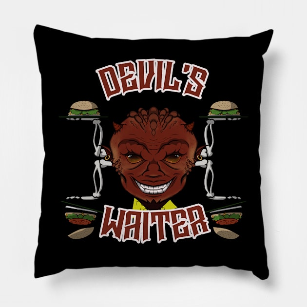 Devil's Waiter Pillow by RampArt