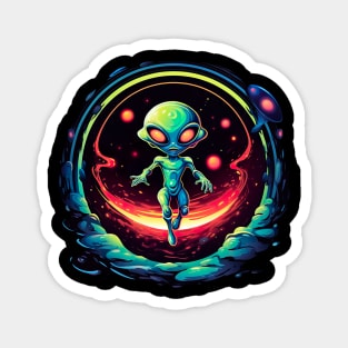 Extraterrestrial Encounter - Retro Alien Design Magnet