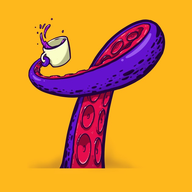 Tentacle with a coffee by huefinder