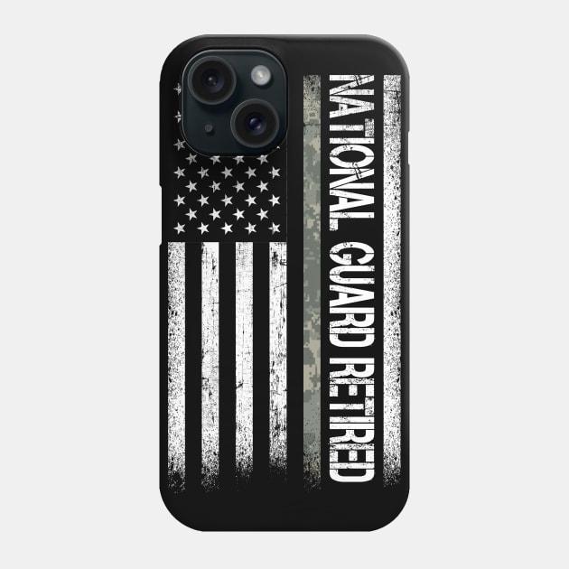 National Guard Retired American Flag Proud Patriotic Gift Phone Case by Otis Patrick