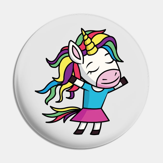 Dancing Unicorn Girl Pin by ManojTdesign