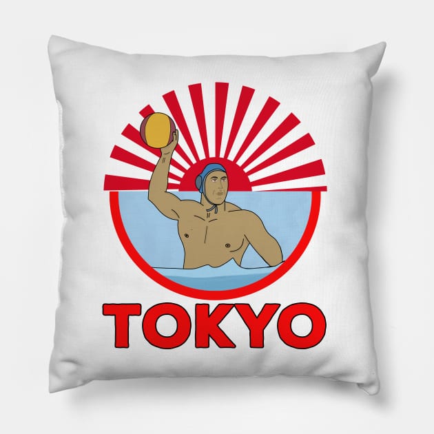 Water Polo 2020 2021 Tokyo Pillow by DiegoCarvalho