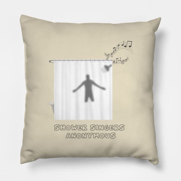 Shower Singers Anonyomous Pillow by ForbiddenFigLeaf