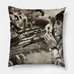 Flowers, not war Pillow