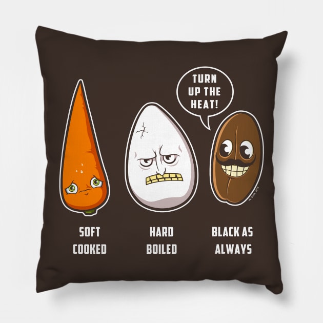 Carrot, Egg & Coffee Bean Pillow by wloem