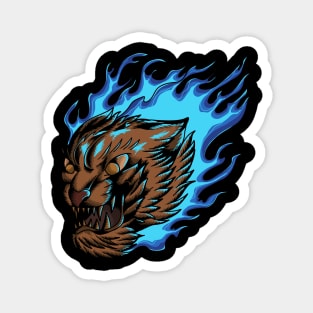 Tiger fire blue Magnet