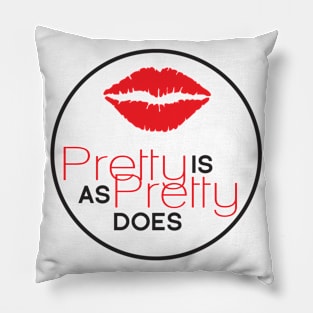 Pretty Is As Pretty Does / Red & Black Pillow