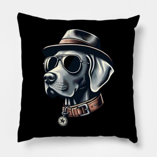 Funny Weimaraner with Sunglasses Pillow