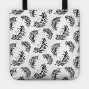 Black and white palm leaves pattern Tote