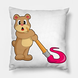 Bear Painting Paint brush Pillow