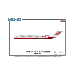 McDonnell Douglas MD-83 - Far Eastern Air Transport (Art Print) T-Shirt