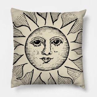 Vintage Celestial Sun Pillow