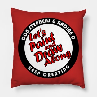 Let's Paint And Draw Along Logo Pillow